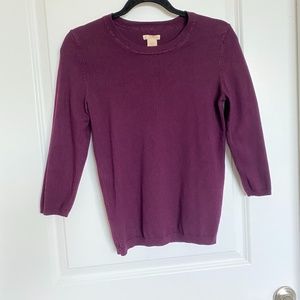 Joe Fresh Burgundy 3/4 Sleeve Sweater